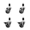 Service Caster 3'' Thermoplastic Rubber Wheel Swivel 1-1/2'' Expanding Stem Caster Set 2 Brakes, 4PK SCC-EX20S314-TPRB-2-PLB-2-112 - alternate 1
